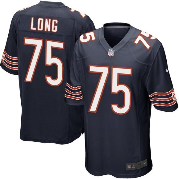 Kyle Long Chicago Bears Nike NFL On Field #75 Navy Blue Game Jersey Size Medium - Picture 14 of 14